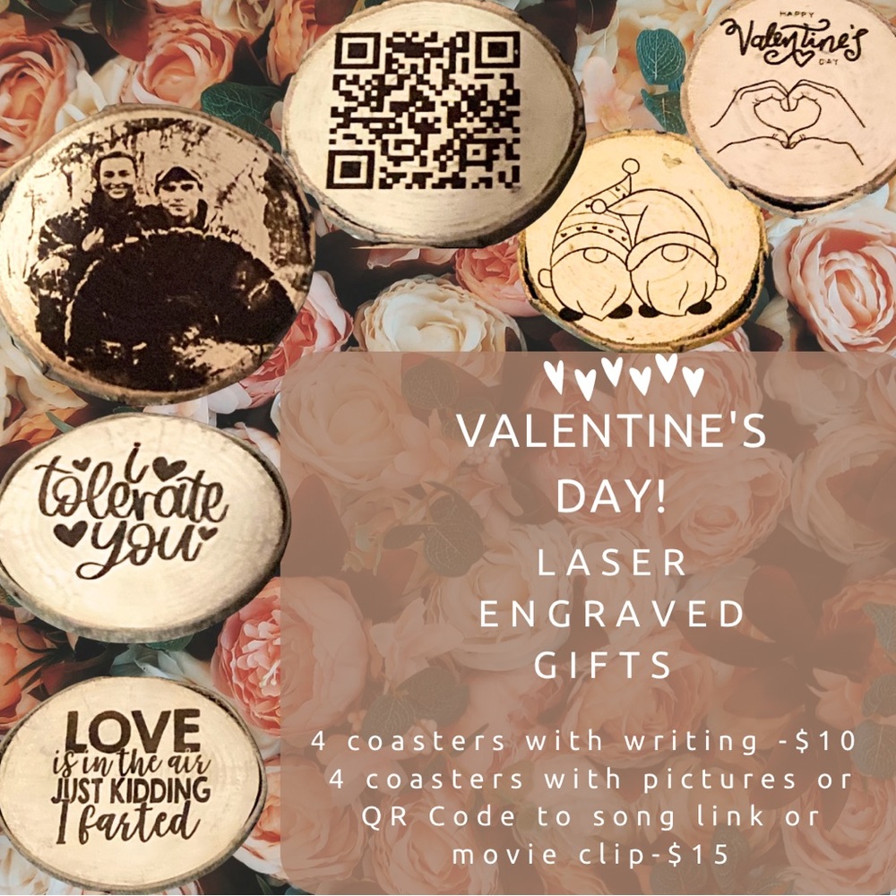 Valentine’s Day laser engraved gifts!!!